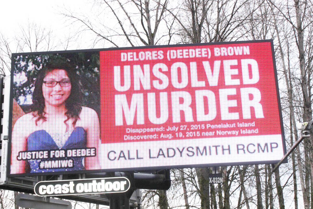 It’s been eight years since Delores Brown’s body was found and no suspects have yet been held responsible in her murder. A highway sign was installed south of Duncan within the last year to call more attention to the case. (Photo by Don Bodger)
