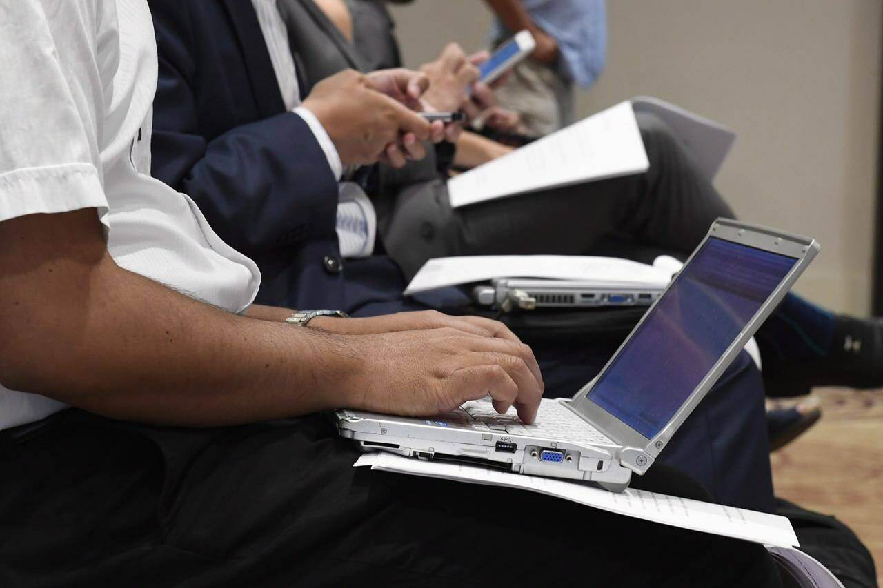Journalists work in Toronto on Monday, July 18, 2016. The Native American Journalists Association announced Friday it is <a href="https://apnews.com/article/native-american-journalists-association-indigenous-a011a451ba06f479ad6766b0eccf9a6e">changing its name</a> to the Indigenous Journalists Association in an effort to become more inclusive and strengthen ties with Indigenous journalists worldwide. THE CANADIAN PRESS/Frank Gunn