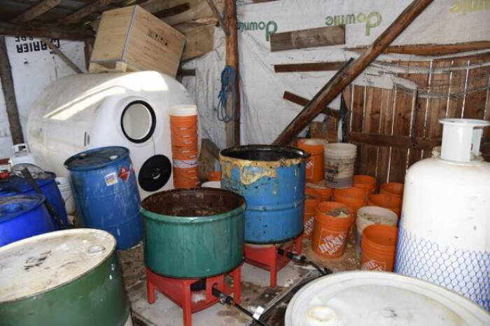 Six men were charged in relation to a large-scale drug lab bust in Lumby in 2018. (RCMP photo)