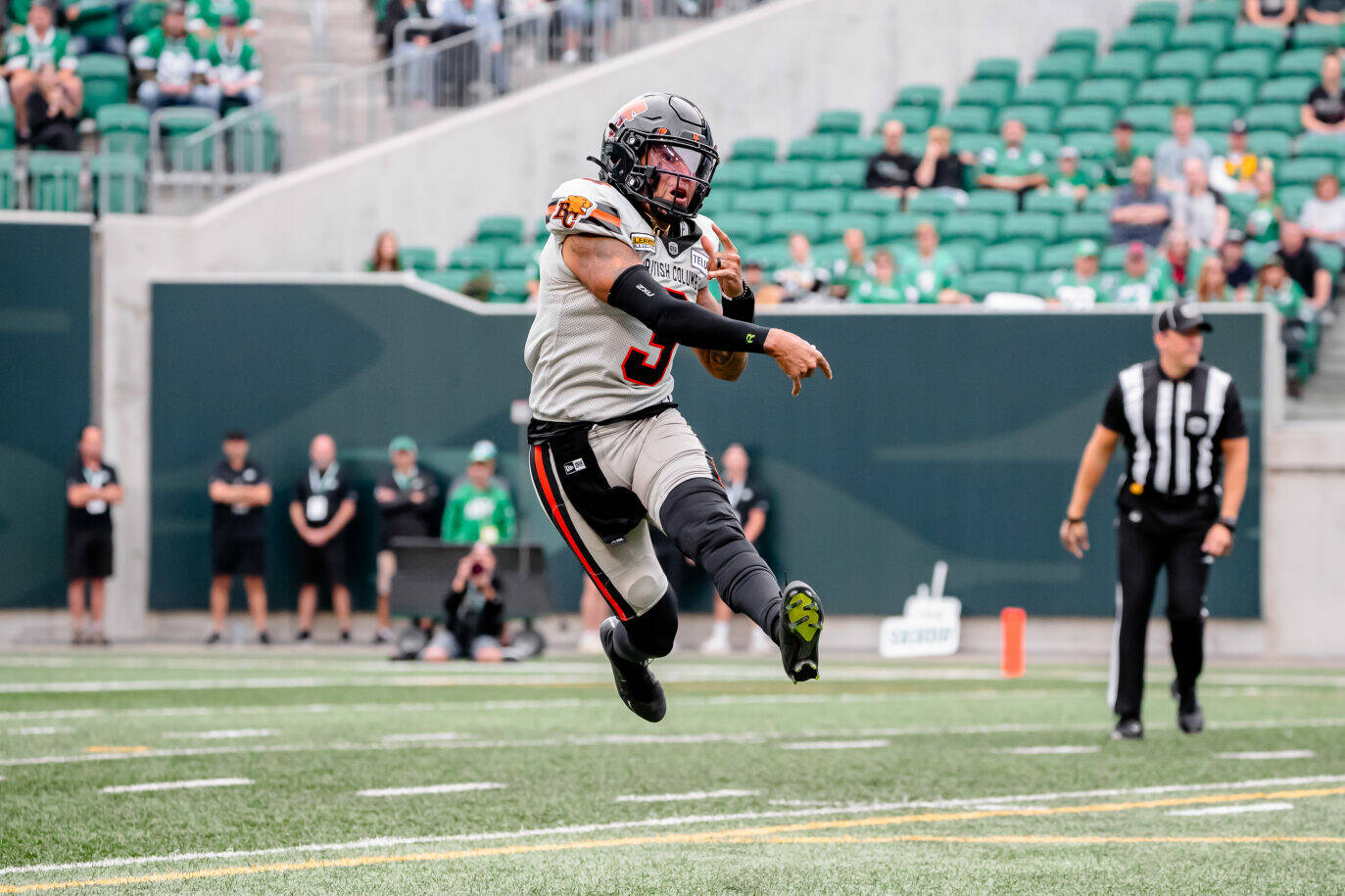 Lions quarterback Vernon Adams Jr. passed for 455 yards but in the end it wasn’t enough as Saskatchewan beat B.C. 34-29 in CFL action on Sunday night. photo courtesy Steve Chang, B.C. Lions