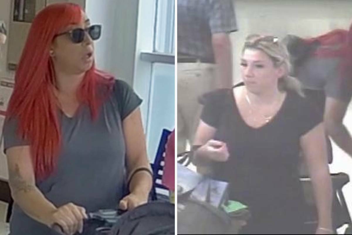 Nanaimo RCMP say two suspects allegedly stole nearly $300 worth of products from the Real Canadian Superstore last month using a baby stroller. (Submitted photos)