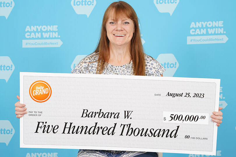 Nanaimo’s Barbara Wunderlick won $500,000 in a Daily Grand lotto draw earlier this summer. (Photo submitted)