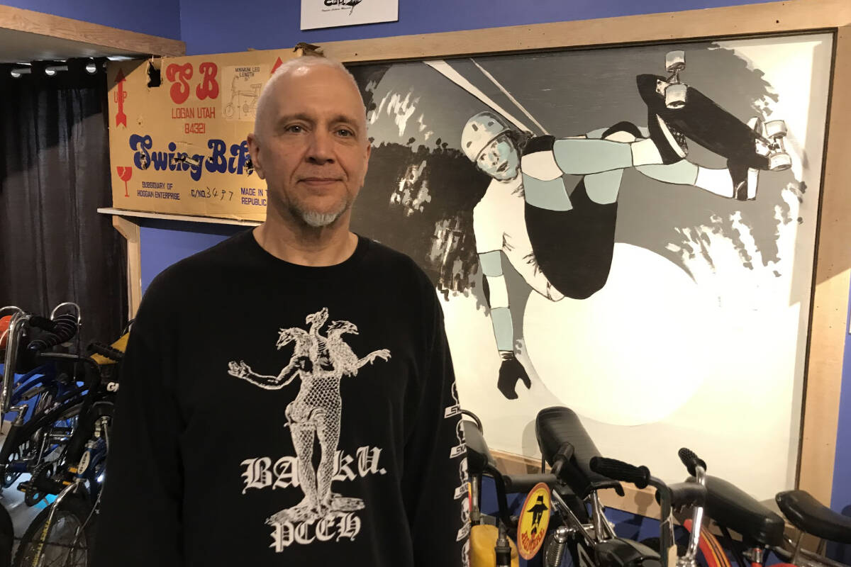 Peter Ducommun, also known as PD, recently unveiled an exhibition of bicycles that spans from the 1930s through the 2000s in his skate shop in Qualicum Beach. (Kevin Forsyth photo)