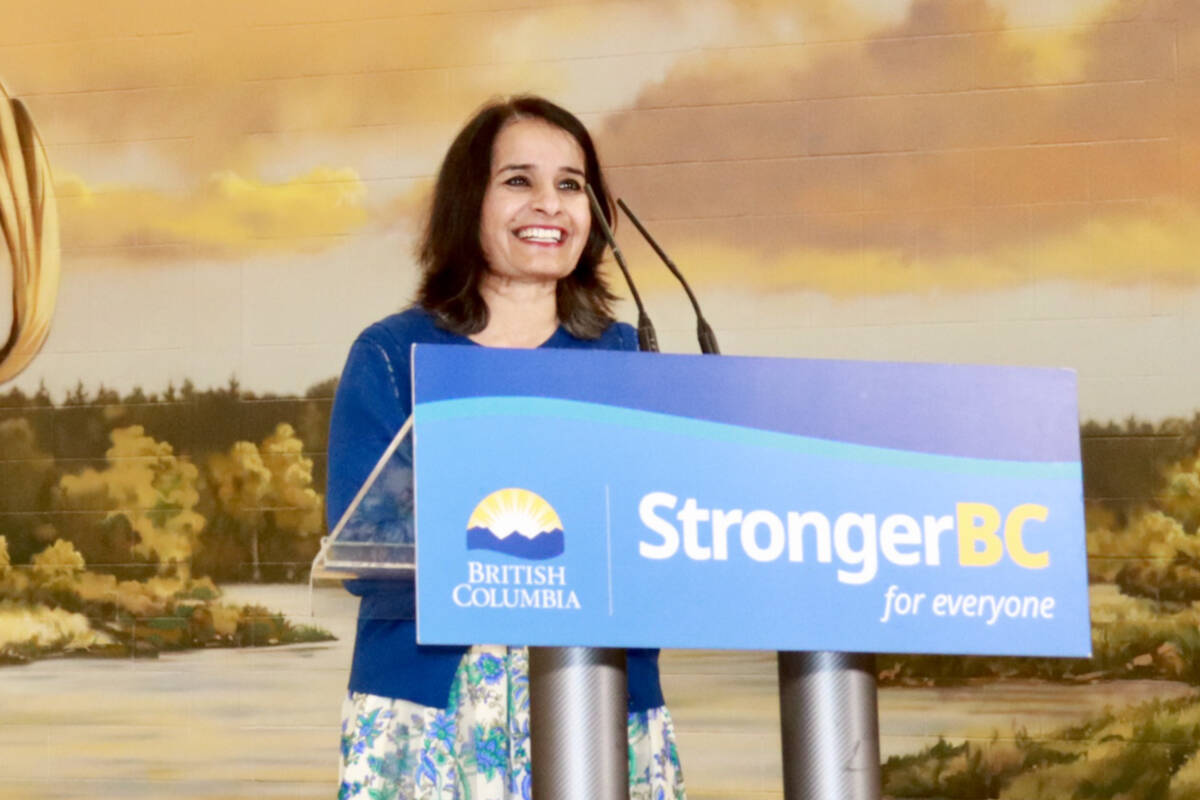 Education Minister Rachna Singh, here seen in June, says B.C. won’t follow Quebec’s example of a province-wide ban of cellphones in classrooms as school returns. (Photo courtesy of Langley School District).