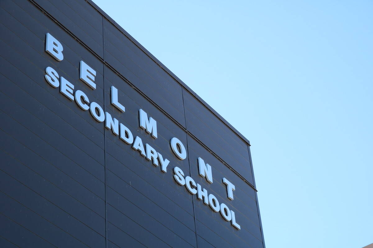 Belmont Secondary School has formalized a policy banning student cellphone use during class time. (Black Press Media file photo)
