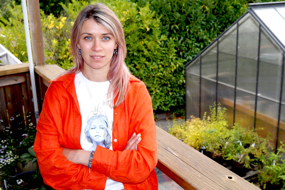 Sofia Slobodeniuk faces the challenges of a move from Ukraine with her two children one day at a time.(Rick Stiebel - Sooke News Mirror)