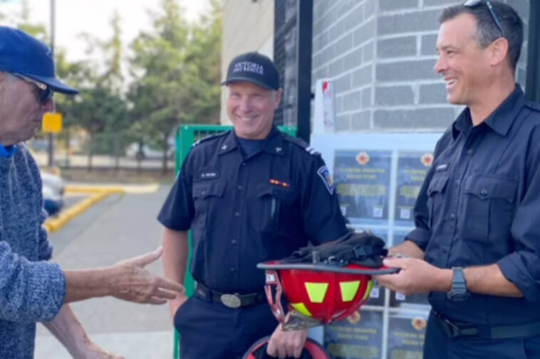 Firefighters canvas Greater Victoria residents to raise nearly $20,000 to support wildfire recovery efforts in B.C. and Maui on Sept. 11. (Victoria Fire/Instagram)