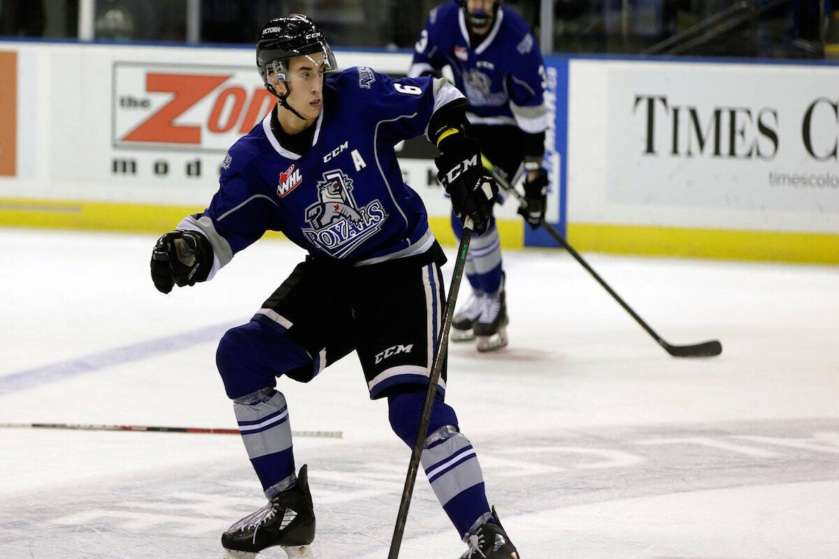 Gannon Laroque is one of several Victoria Royals competing in NHL rookie camps and prospect tournaments this month. (Photo courtesy of Victoria Royals)