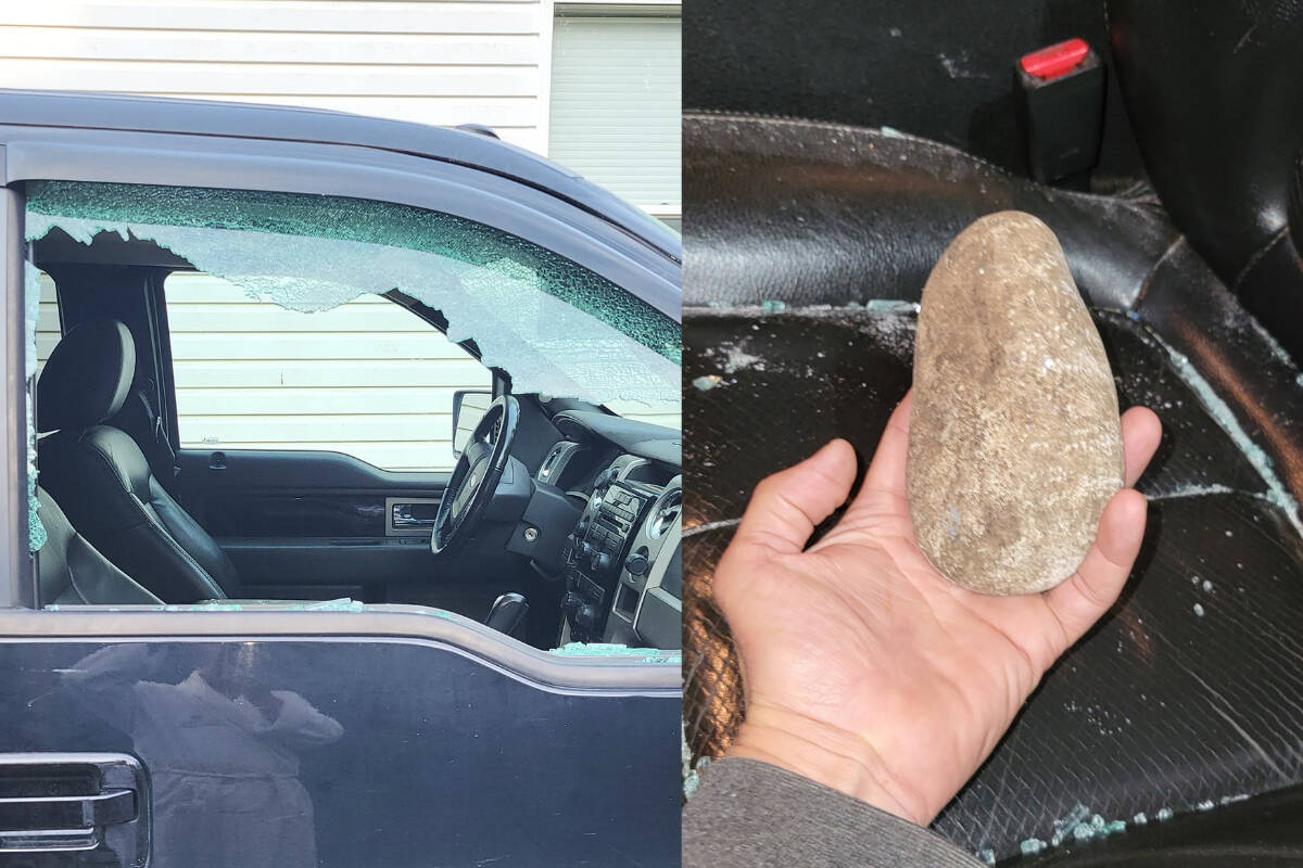 John Starnes was driving on Highway 19A when his vehicle was struck by a rock at approximately 11:30 p.m. on Sept. 9. (Submitted photos)