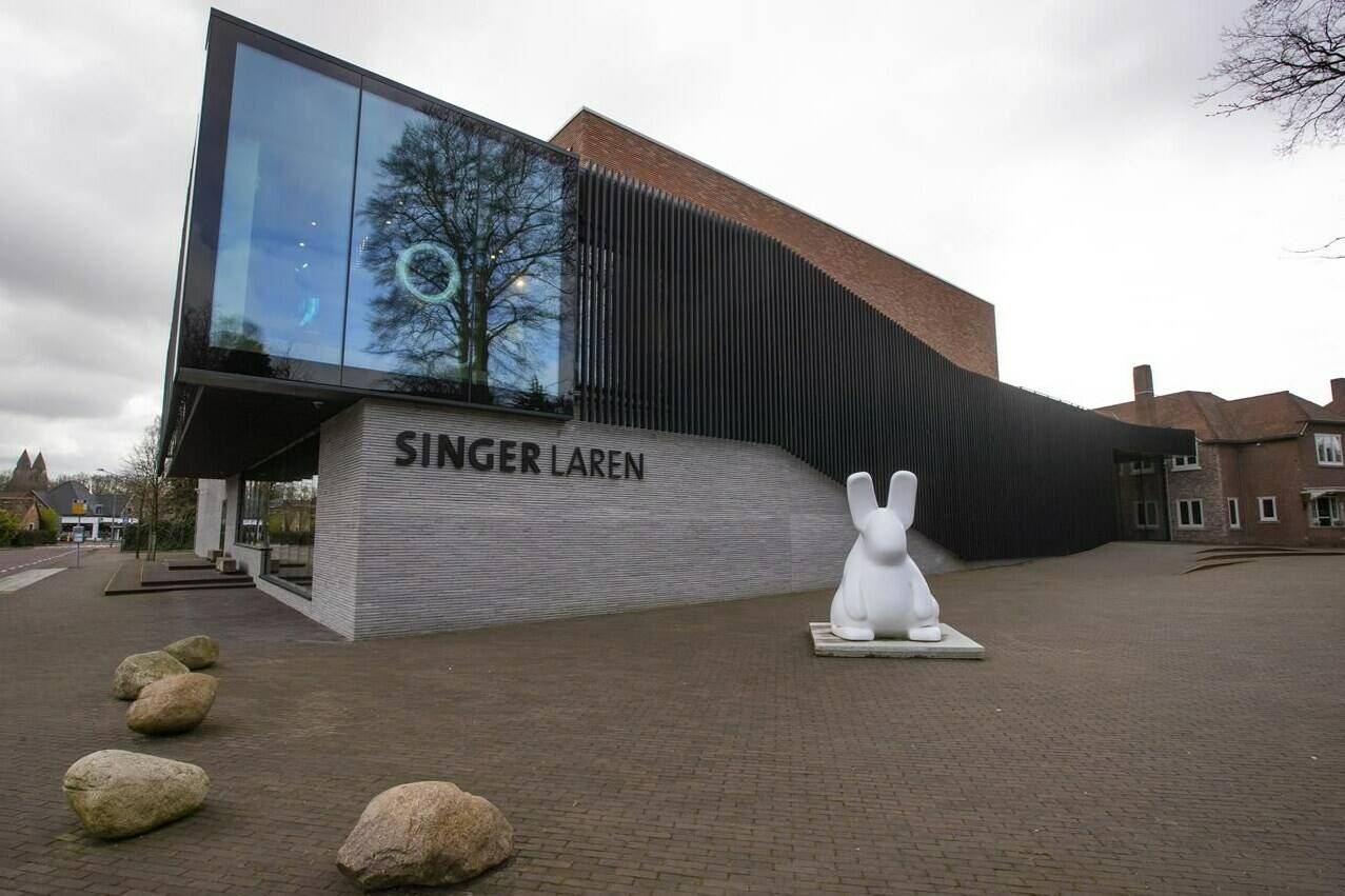 FILE- In this Monday March 30, 2020, file photo, the exterior of the Singer Museum is seen in Laren, Netherlands. A painting by Dutch master Vincent van Gogh has been recovered more than three years after it was stolen from a museum that was shut to prevent the spread of the coronavirus. Van Gogh’s “The Parsonage Garden at Nuenen in Spring,” which was painted in 1884, was snatched in an overnight raid in March 2020 from The Singer Laren museum east of Amsterdam. It was there on loan from the Groninger Museum. (AP Photo/Peter Dejong, File)