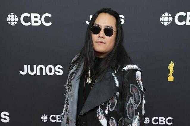 Aysanabee arrives on the red carpet for the Juno Awards in Edmonton on Monday, March 13, 2023. Oji-Cree alternative soul singer-songwriter Aysanabee is among the 10 nominees for this year’s Polaris Music Prize. THE CANADIAN PRESS/Jason Franson