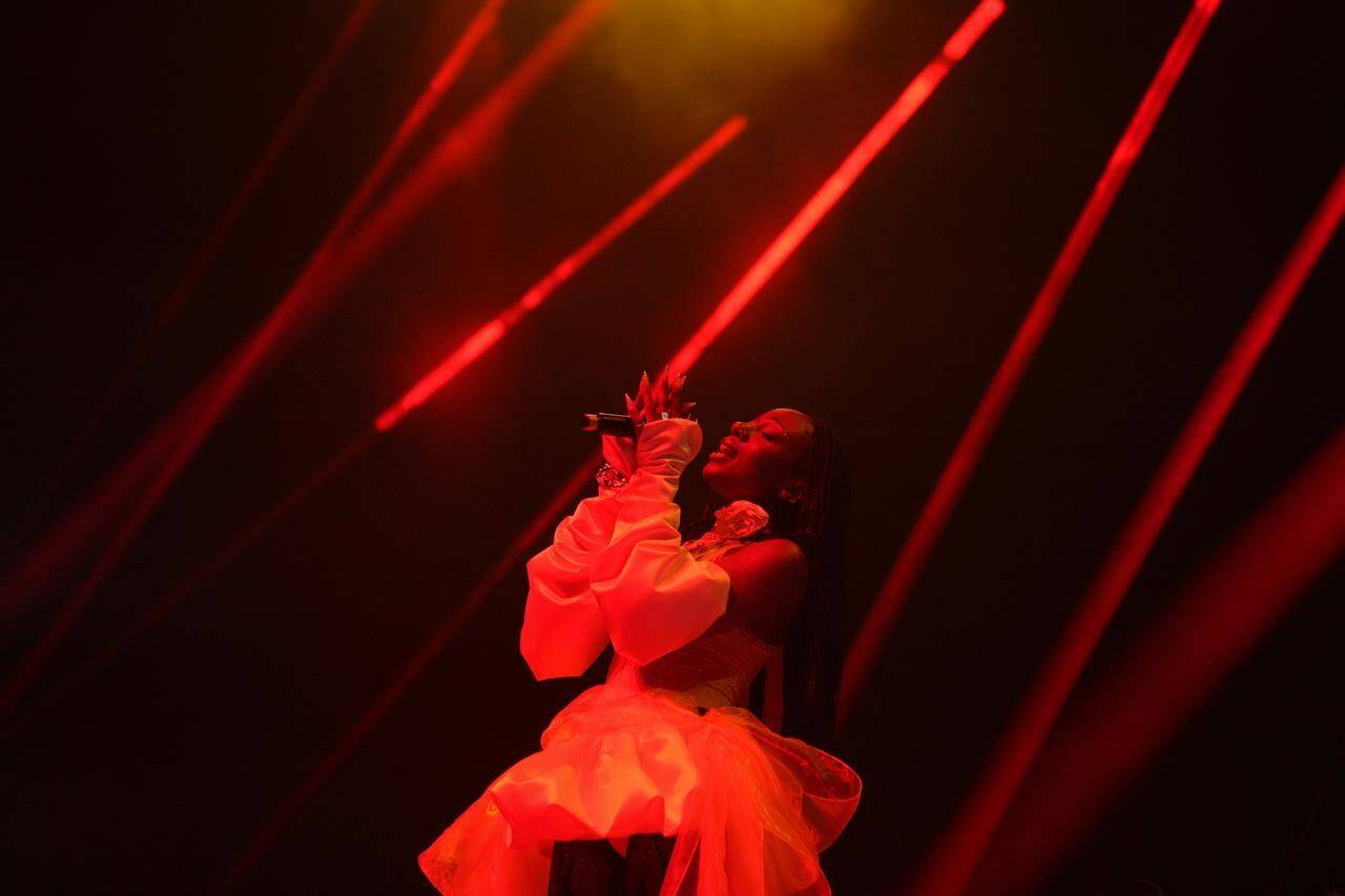 Debby Friday performs at the Polaris Music Prize gala in Toronto, on Tuesday, September 19, 2023. THE CANADIAN PRESS/Chris Young