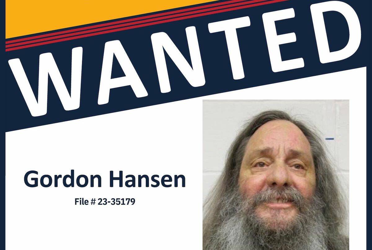 Gordon Hansen is described as heavy set, and 5’8” tall with a grey beard. (Courtesy VicPD)