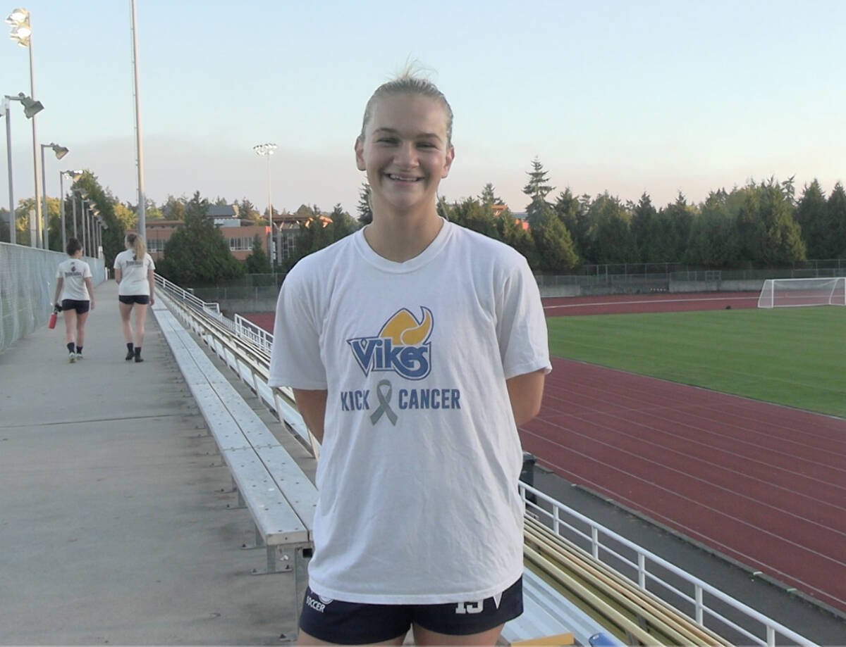 UVic Vikes player Abby Mackenzie met Mackenzie Rigg when she was in her first year. (Samantha Holomay/Black Press Media)