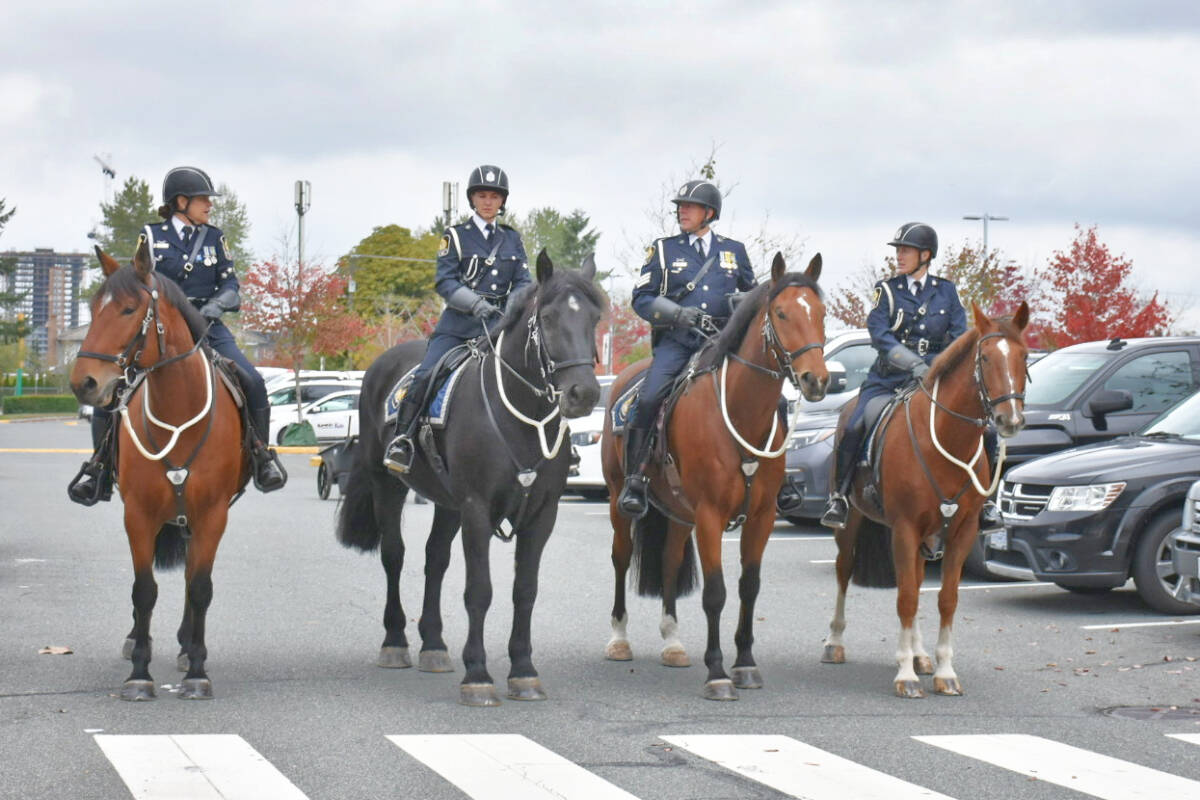 People are attending from other police forces, fire departments, other emergency services, the military, and even sports organizations he supported. (Colleen Flanagan/Black Press Media)