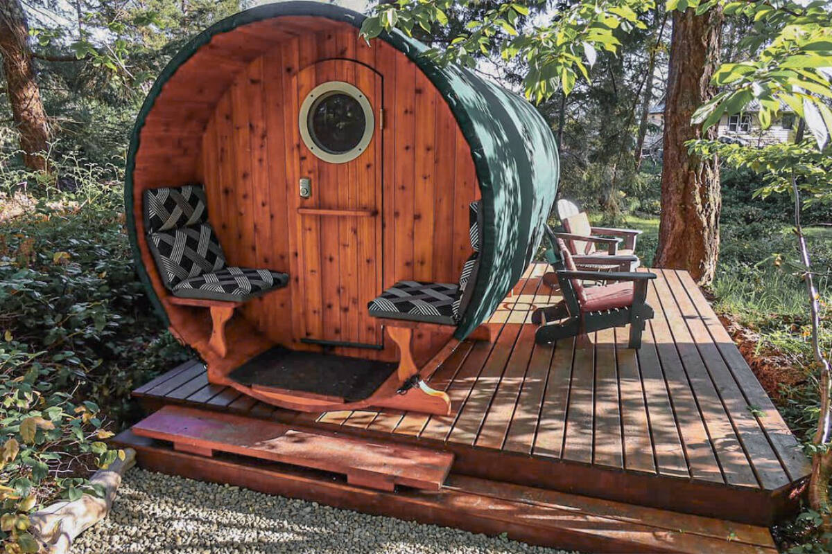 The sleeping barrels are produced by One Of A Kind Creative Woodcrafting out of Parksville. Photo supplied