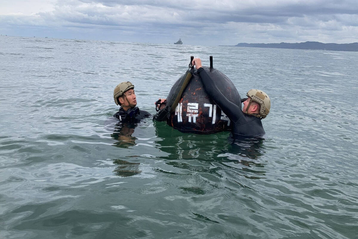 Divers from the Royal Canadian Navy have travelled to South Korea to take part in the Multinational Mine Warfare Exercise. (Facebook/Fleet Diving Unit Pacific)