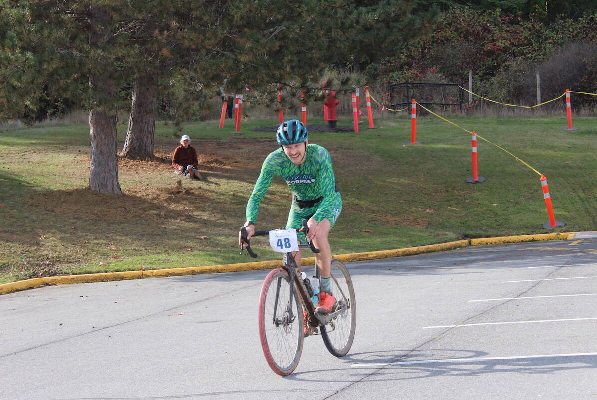 Nico Petch takes part in the 45-kilometre race at the eighth annual Tripleshot CrossFondo Sunday (Oct. 15). (Brendan Mayer/News Staff)