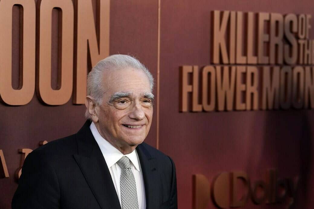 Martin Scorsese, director and co-writer of “Killers of the Flower Moon,” poses at the Los Angeles premiere of the film, Monday, Oct. 16, 2023, at the Dolby Theater. (AP Photo/Chris Pizzello)