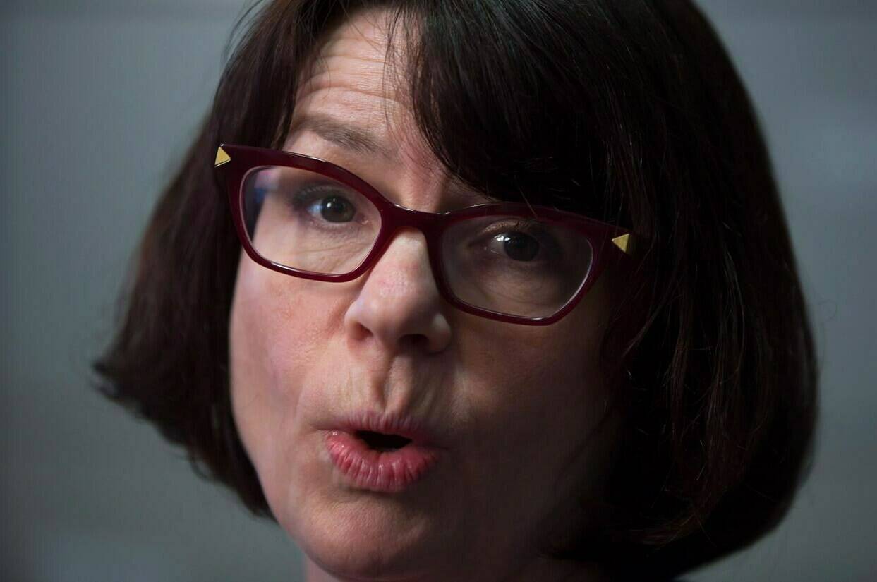 Medical health officer Dr. Reka Gustafson comments during a news conference in Vancouver, B.C., on Wednesday April 8, 2015. The British Columbia health expert says the province needs more overdose prevention sites and a renewed commitment to decriminalization to try to curb drug overdoses that kill six people a day. THE CANADIAN PRESS/Darryl Dyck
