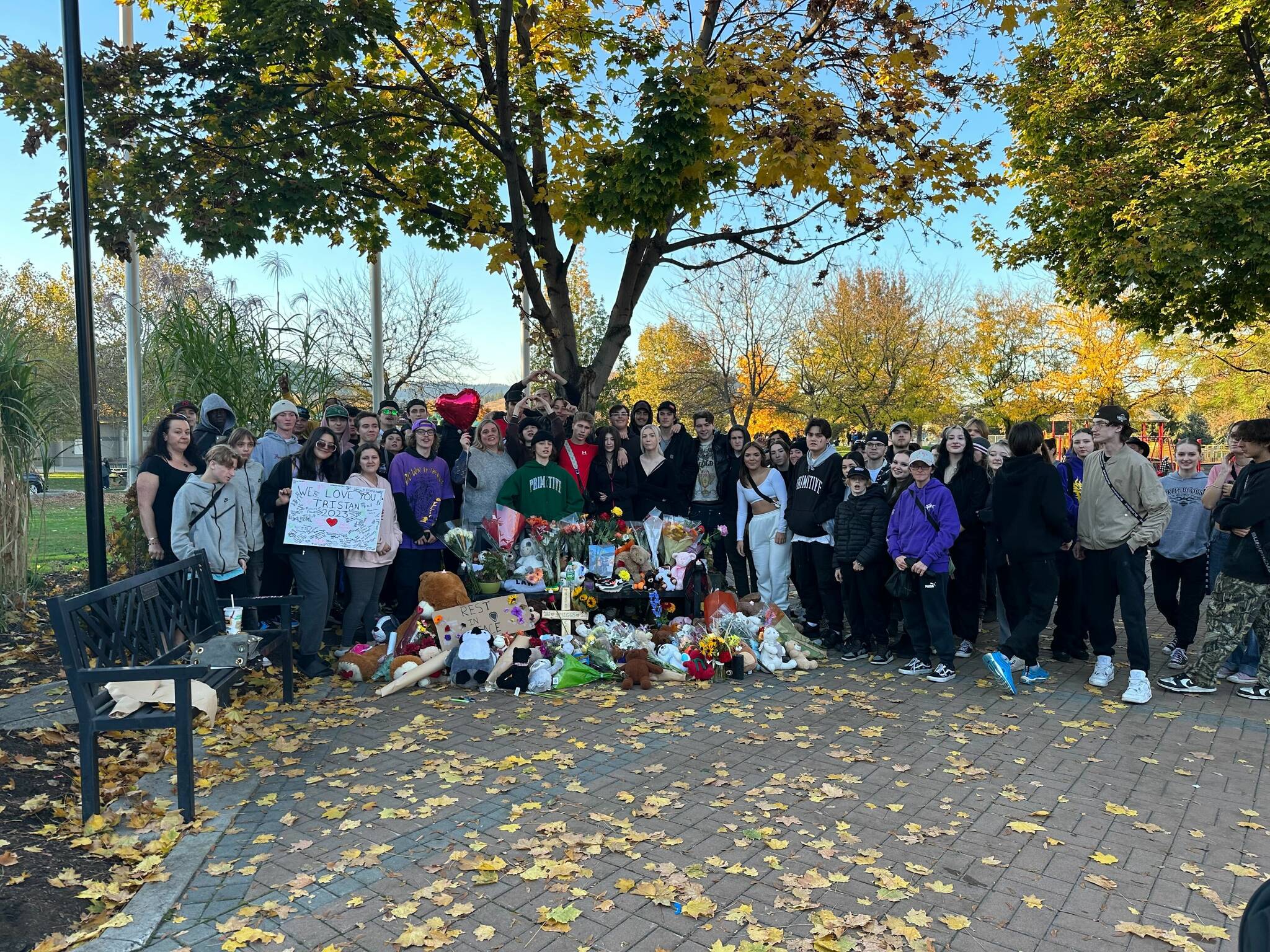 Teens gathered at vigil.  . (Brittany Webster/ Black Press Media)