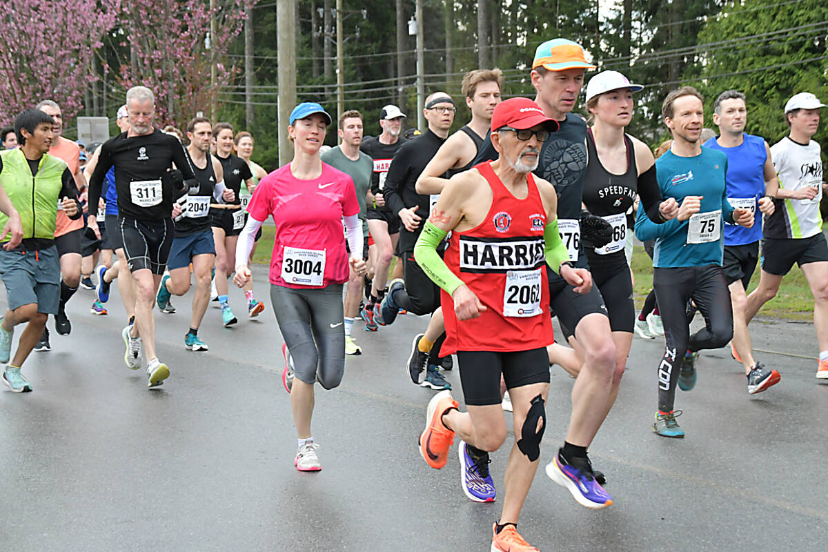 Runners race in the 2023 version of the Sooke 10K. The Vancouver Island Race Series begins its 2024 season in January. (Courtesy: Vancouver Island Race Series)