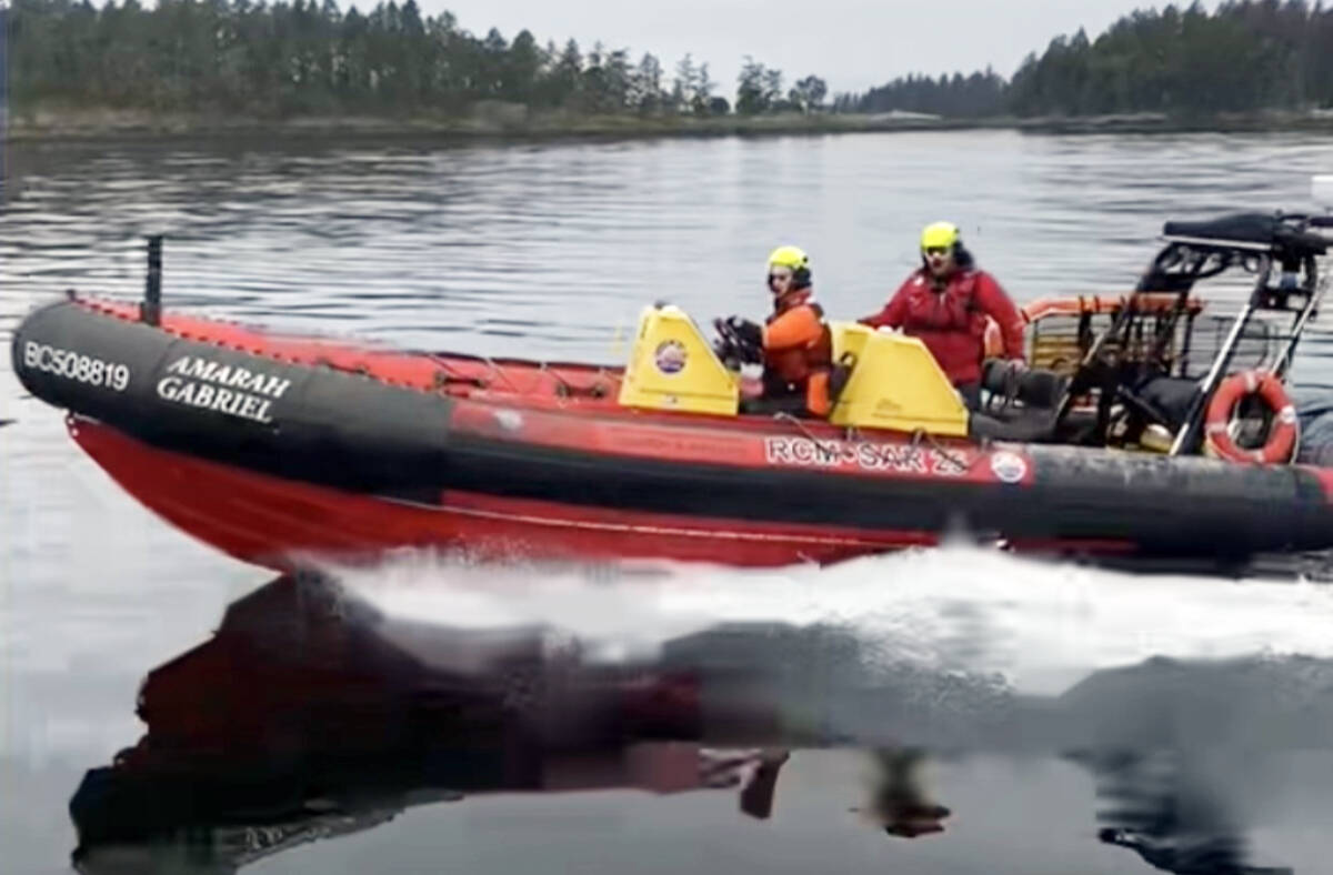 The RCMSAR25 boat that operates out of Vesuvius on Salt Spring Island. (Photo courtesy RCMSAR Salt Spring)