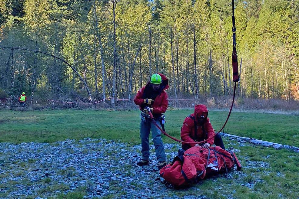 The fallen hiker and his partner were taken to safety by a long-line rescue. (RMSAR/Special to The News)