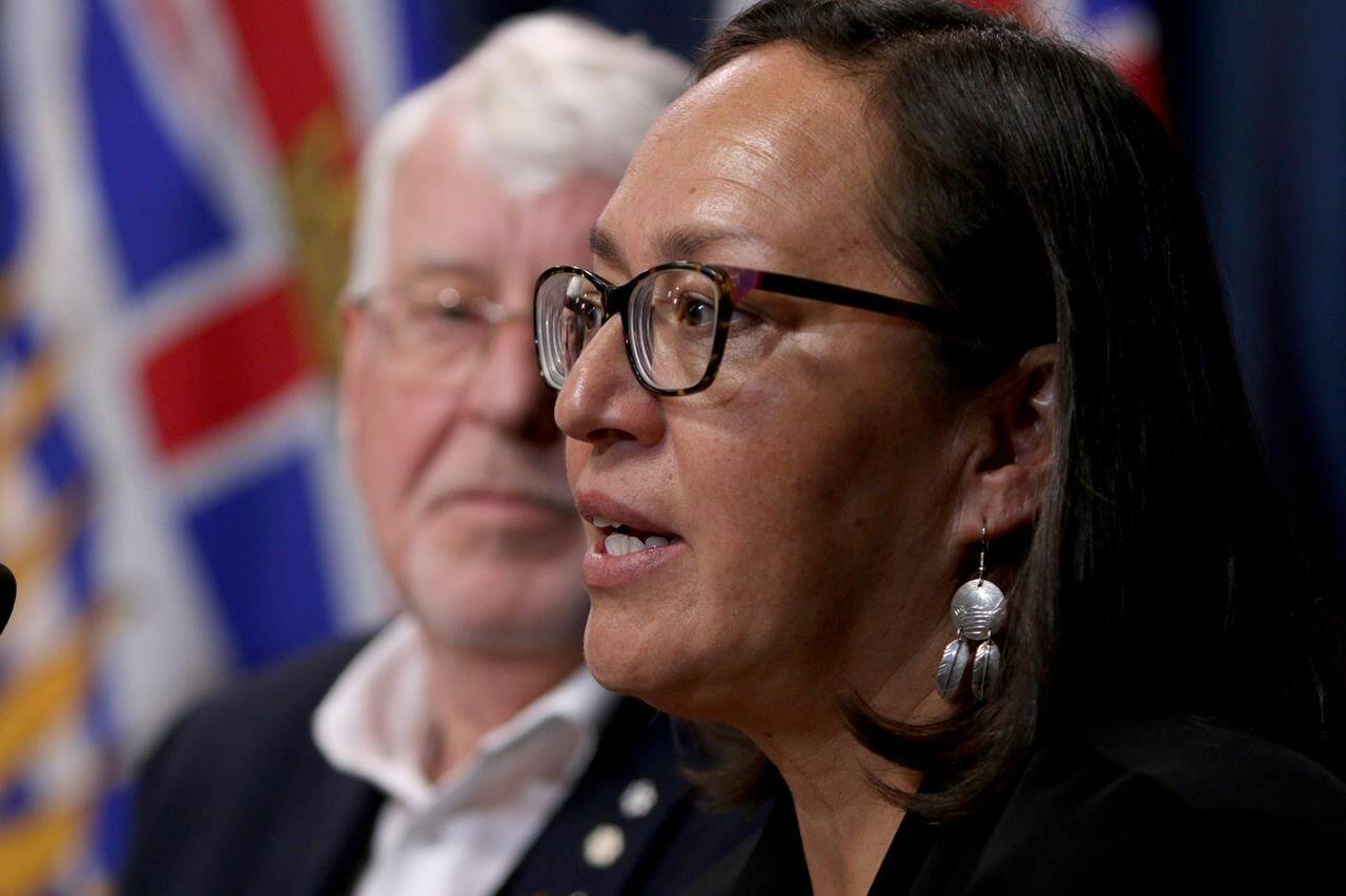 First Nations Health Authority acting chief medical officer Dr. Nel Wieman was consulted on the BC Coroner Service’s recent death review panel report on the toxic drug crisis that was released Nov. 1, 2023. Wieman speaks about the illicit drug toxicity deaths in the province and about the effect on First Nation’s communities during a press conference at B.C. Legislature in Victoria, B.C., on Monday, February 24, 2020. THE CANADIAN PRESS/Chad Hipolito