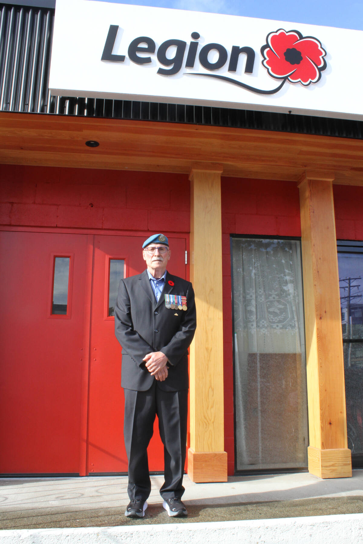 Veteran Gordon Usipiuk outside the Langford Legion on Station Avenue. (Sam Duerksen/BlackPress Media)