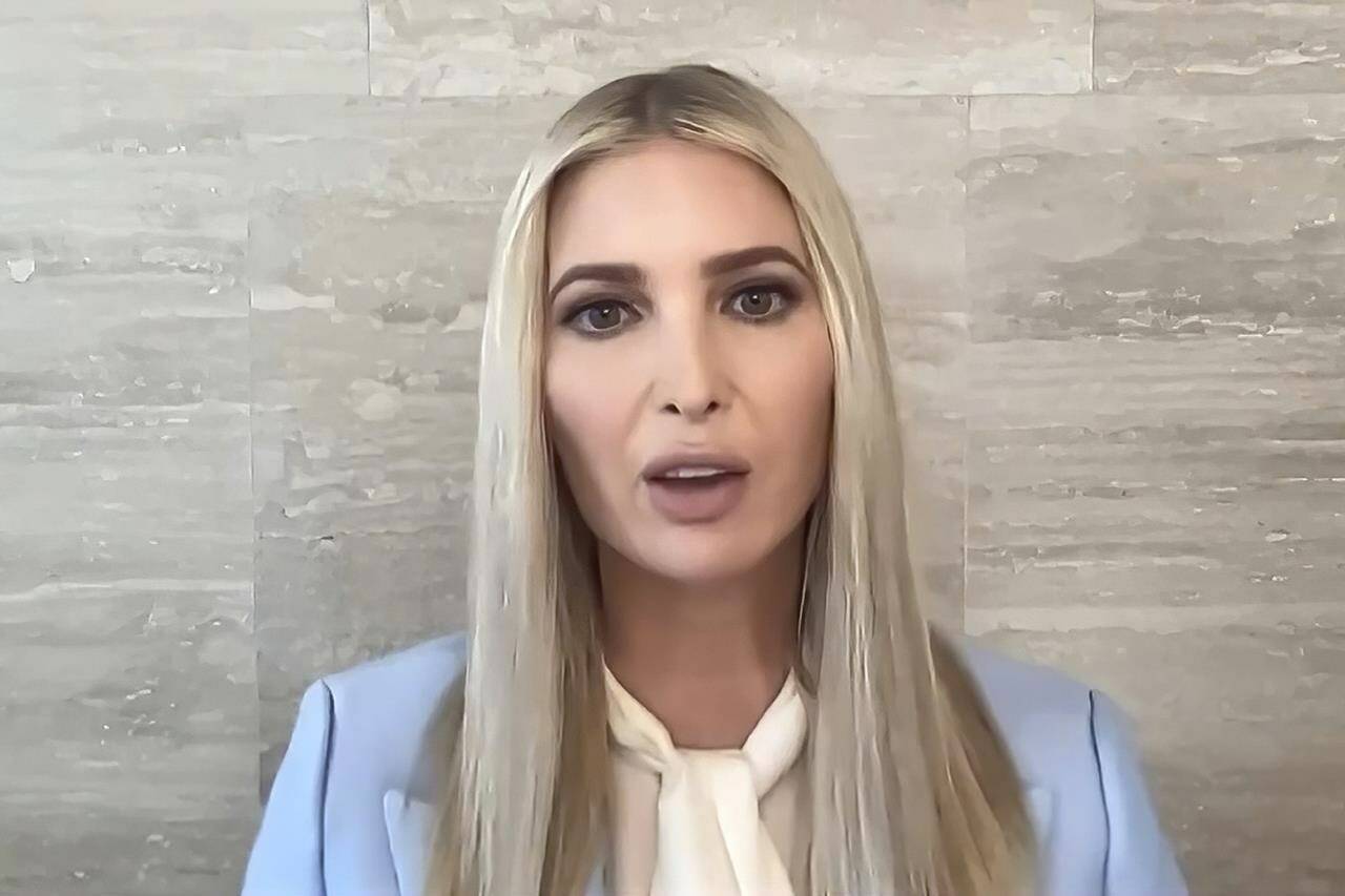 FILE - In this image from video released by the House Select Committee, an exhibit shows Ivanka Trump, during a video interview with the House select committee investigating the Jan. 6 attack on the U.S. Capitol at the hearing Thursday, June 16, 2022, on Capitol Hill in Washington. It’s Ivanka Trump’s turn to take the witness stand in the civil fraud trial that is publicly probing into former President Donald Trump’s family business. (House Select Committee via AP)