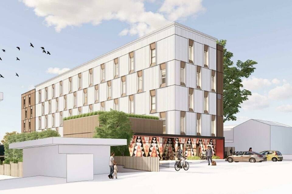 The completion of BC Housing’s supportive housing project on White Road in Duncan has been delayed again after the construction company responsible for it filed for bankruptcy. (BC Housing graphic)