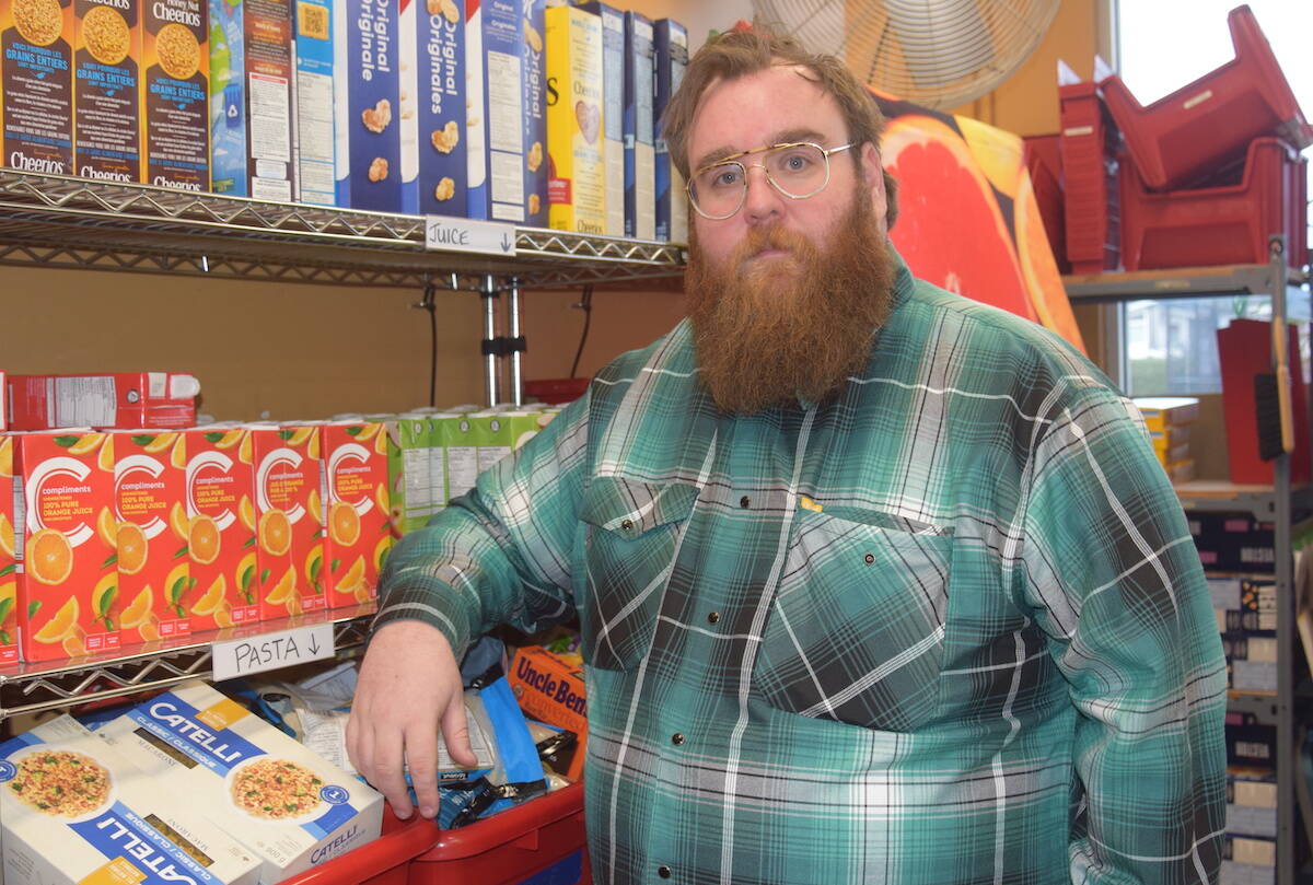 Saanich Peninsula Lions Food Bank operations manager Tyson Elder says they are currently struggling for donations. (Brendan Mayer/News Staff)