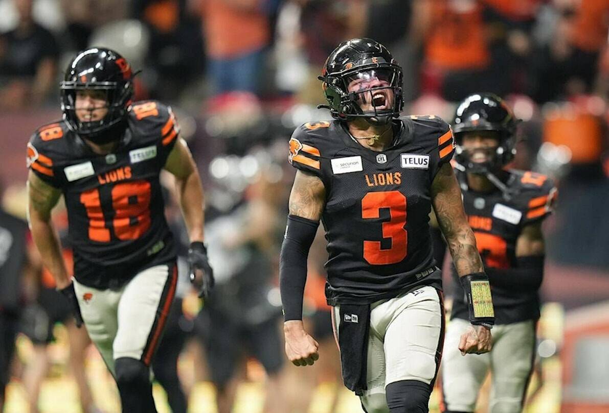 B.C. Lions quarterback Vernon Adams Jr. celebrates a touchdown against the Calgary Stampeders during the CFL western semi-final in Vancouver on Nov. 4. (THE CANADIAN PRESS/Darryl Dyck)