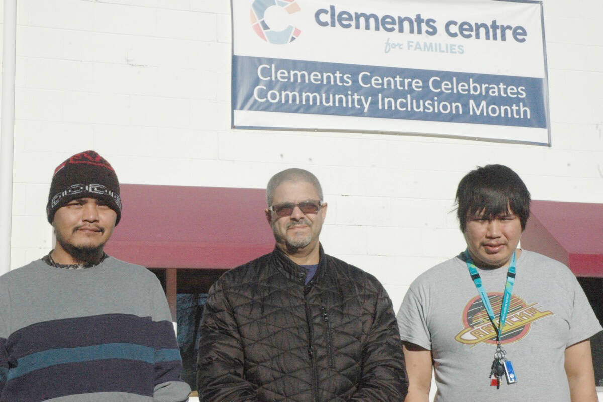 Dominic Rockall (centre), executive director of the Clements Centre for Families, is working with clients Jonathon Harry (left) and Emerson Harry (right) try and keep roofs over their heads during the ongoing housing crisis. (Robert Barron/Citizen)