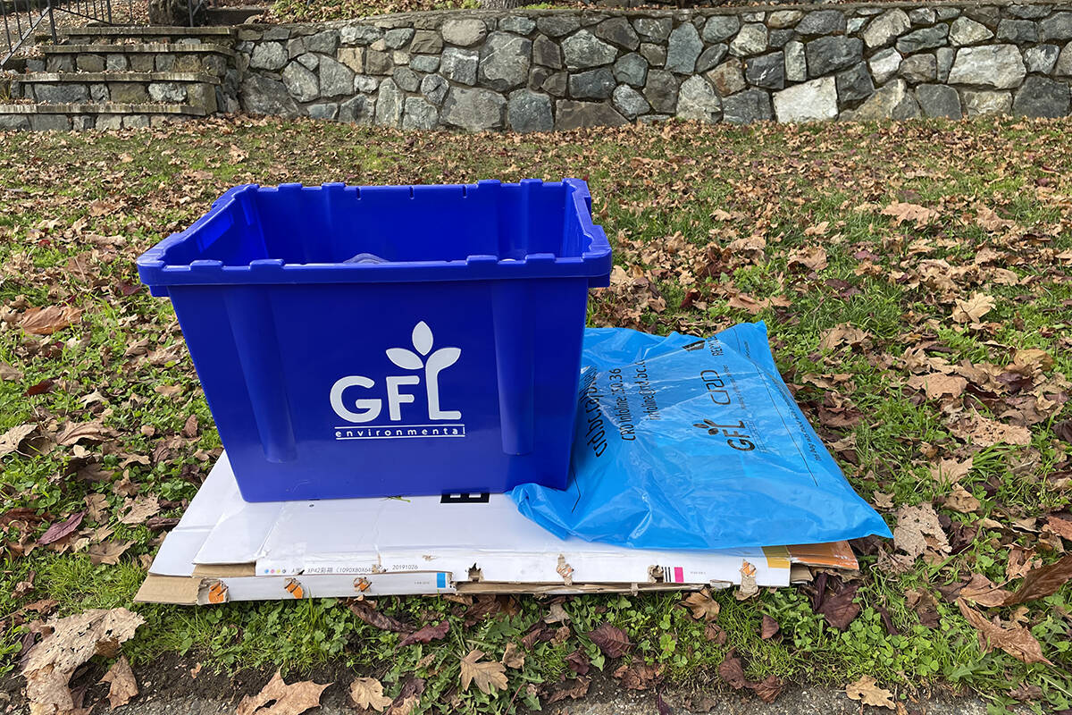 Effective Jan. 2, 2024, GFL Environmental Incorporated (GFL) will begin delivering the Capital Regional District’s (CRD) curbside blue box collection program. (CRD photo)