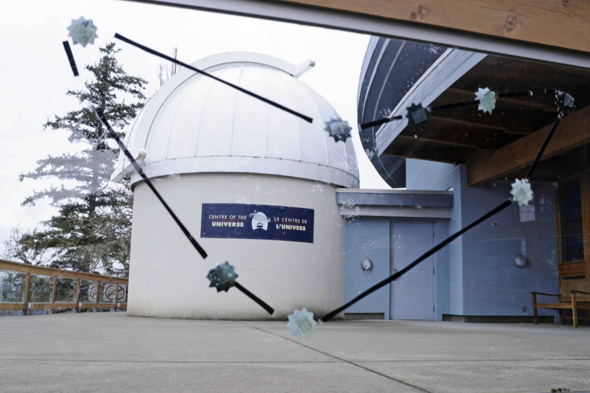 The Sun Dome Planetarium as seen through a constellation on the observatory deck at the Centre of the Universe, a public interpretative centre at the Dominion Astrophysical Observatory in Saanich. (Black Press Media file photo)