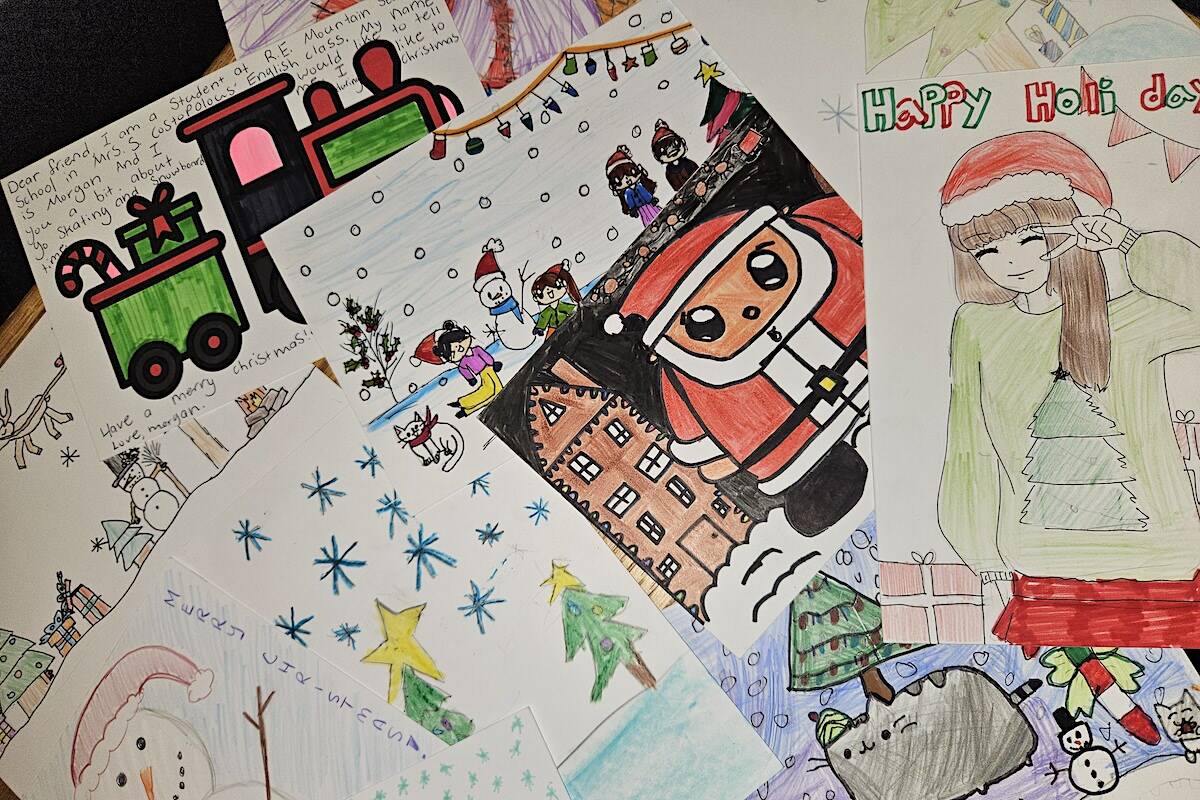This year, students created more than 3,000 custom Christmas cards for distribution to local seniors in Langley. (Special to Langley Advance Times)