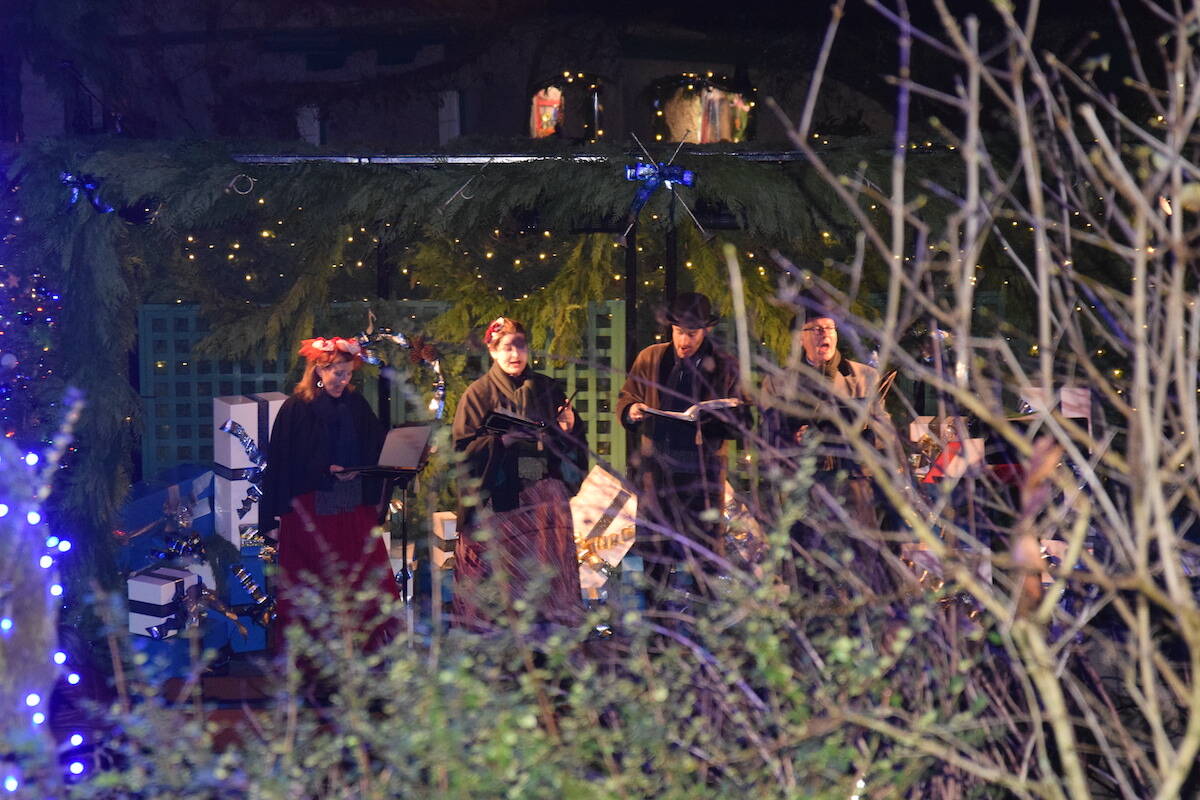 Traditional carollers sang during the Butchart Gardens light-up event Friday (Dec. 1). (Brendan Mayer/News Staff)