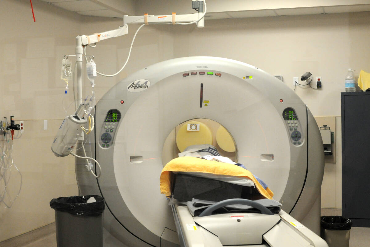The CT scanner at West Coast General Hospital, seen here in July 2019, is being replaced with a new, state-of-the-art model in 2024. The CT scan room is also undergoing renovation. (SUSAN QUINN/ Alberni Valley News)