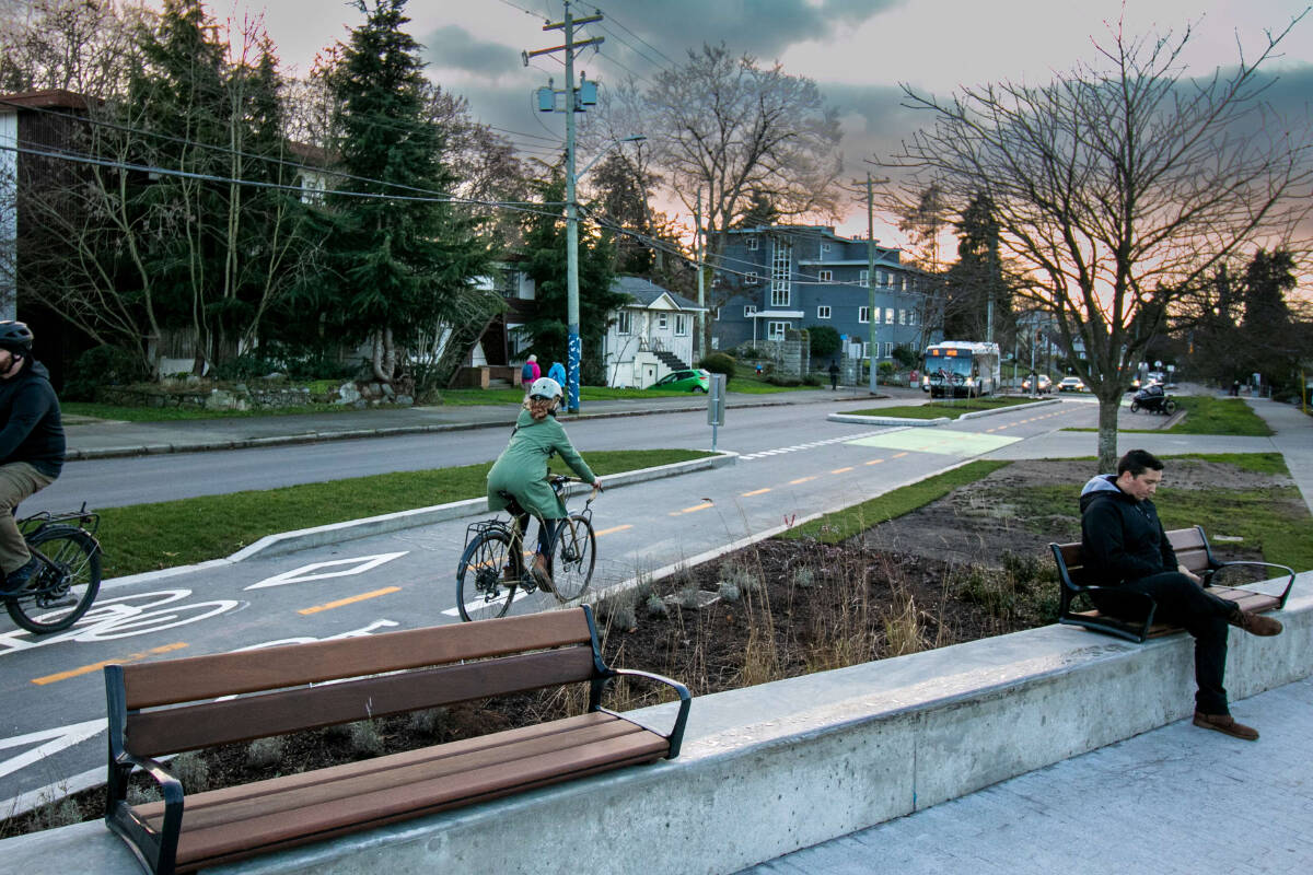A section of bike lane along Fort Street. (City of Victoria photo)