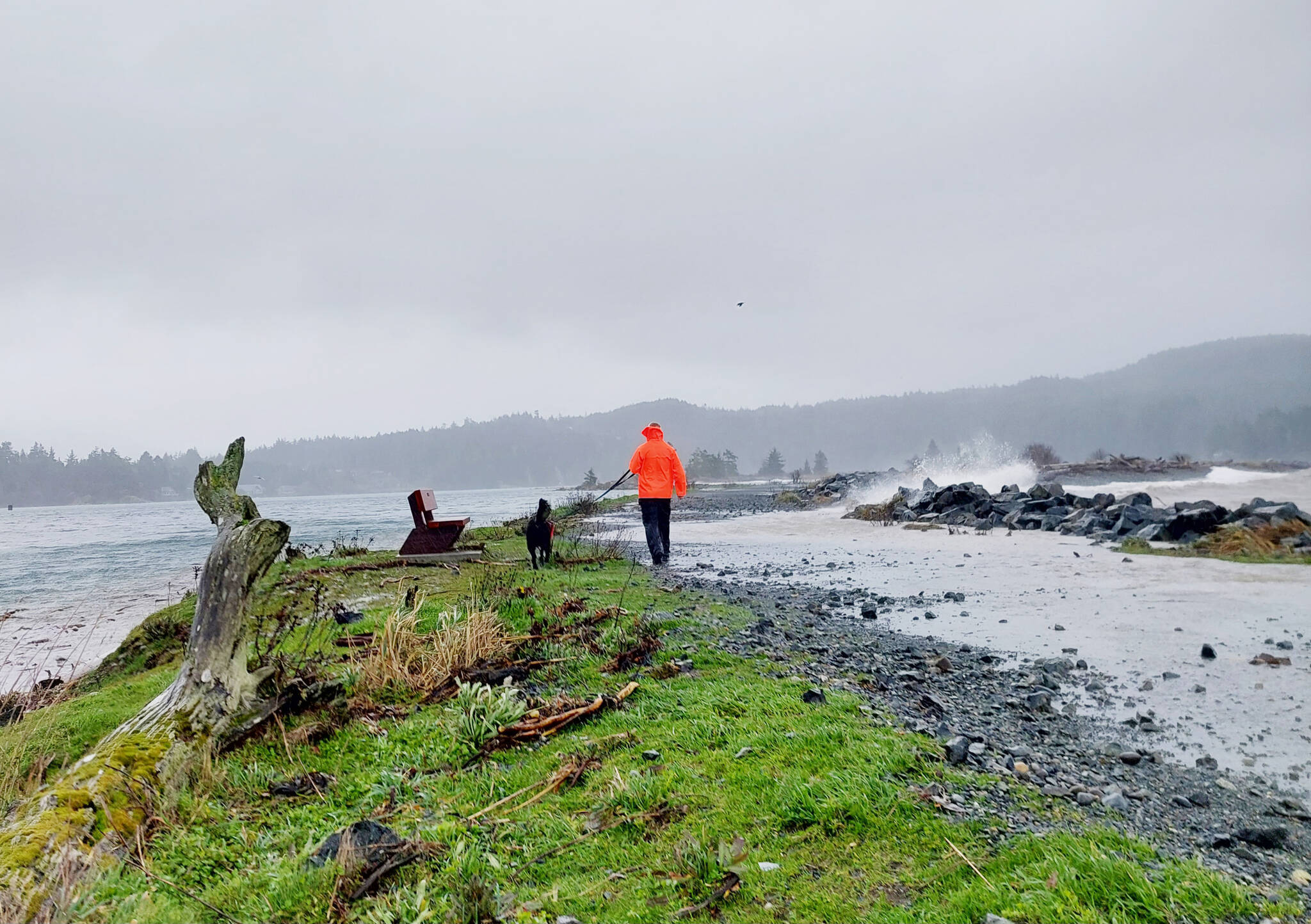 Stormy seas played havoc at Whiffin Spit on Tuesday. The park re-opened on Wednesday morning. (Contributed - Linda Mooney)